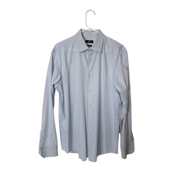 Hugo Boss Mens Regular Fit Easy Iron Dress Shirt Light Blue Size 43 - Picture 2 of 8